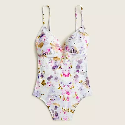 J.CREW NWT $118 Flora Obscura Strappy Back Plunge One Piece Swim Suit Size 6 • $29.99
