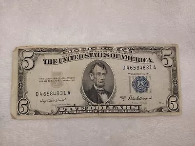 1953 A 5 Dollar Silver Certificate • $11