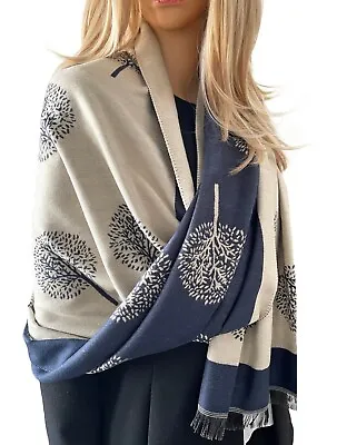 Ladies Mulberry Tree Pashmina Shawl Wrap Long Large Blanket Scarf Winter Wrap • £21.19