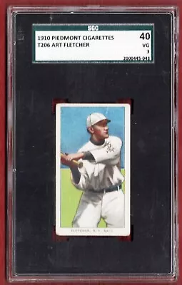 T206 Piedmont 350 ART FLETCHER Batting New York Giants  SGC 3 Very Good • $80