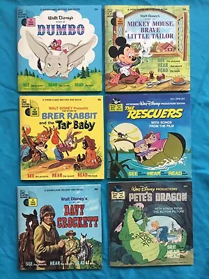 $24.99 • Buy 6 Disneyland & Walt Disney Productions Record & Books Including Brer Rabbit 