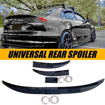 Gloss Black ( Hard ABS ) Rear Trunk Spoiler Universal Fit 45 -50  Adjustable 3pc • $29.99