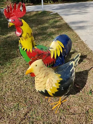 Metal Chicken Yard Art • $100