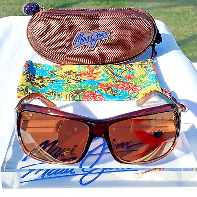 Maui Jim  PALMS  111-01 Gloss Chocolate Fade WRAP Frames / MINT Bronze Lenses!!! • $205