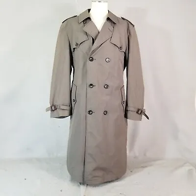 Vintage Kuppenheimer Trench Coat 46R Gray Removable Wool Liner Rain Winter • $41.91