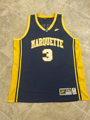 Rare Vintage Nike Team Marquette Dwyane Wade Basketball Jersey XXL Stitched NWOT • $84.99