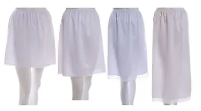 £8.58 • Buy Waist Slip Ladies Half Slips Cling Resist White Underskirt Petticoat 16  - 36 