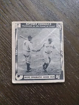 1948 Swell Sport Thrills #12 Babe Ruth Lou Gehrig HOF Most Dramatic HR Read • $999.99