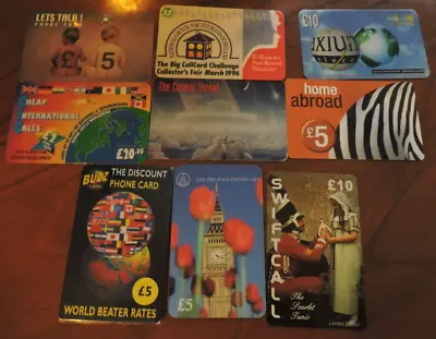 9 Assorted Uk Phonecards  (remote) No Value Collectors Item Lot 3 • £2.99