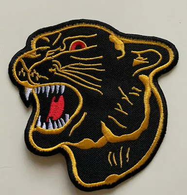 GOLD Panther Patch Big Cat-Embroidered Iron On Sew On Badge  Tiger • £2.19