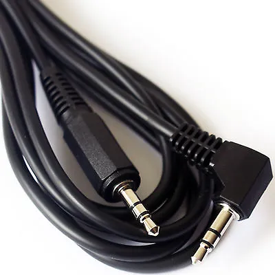 2m 3.5mm Jack Plug Cable Right Angled 90 Degree Elbow To Straight Male Lead • £4.99