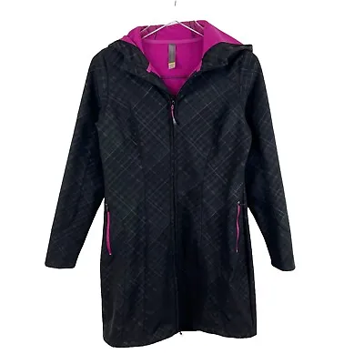 Mondetta Black Fleece Lined Zip Up Hooded Long Sleeve Jacket Womens S • $18.99