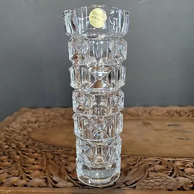 £54.16 • Buy Lead Crystal 9  Flower Vase Cristal D'Arques Cubes Squares Cubist MCM Clear
