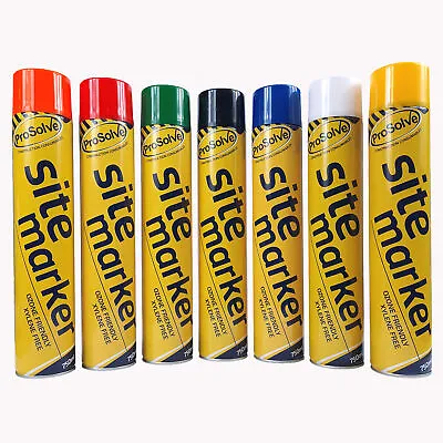 6 X Prosolve SiteMarker 750ml Line Marking Spray Paint Survey Marker Road • £22.99