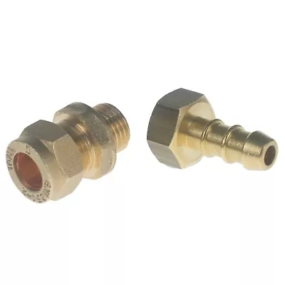 LPG FULHAM NOZZLE & COMPRESSION FITTING CONNECT 10mm COPPER PIPE TO 8mm GAS HOSE • £12