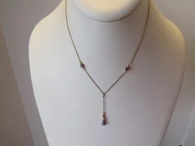 Vintage 1/20 14k GF Yellow Gold Filled Necklace Amethyst Pearl Y • $22