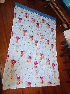 Disney Princess Frozen Twin Flat Sheet Elsa Anna Girls Bedding Blue Floral EUC • $15.88