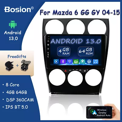 For Mazda 6 2004-15 Android 13 9  Car Stereo Radio CarPlay GPS IPS DAB Head Unit • $328.99