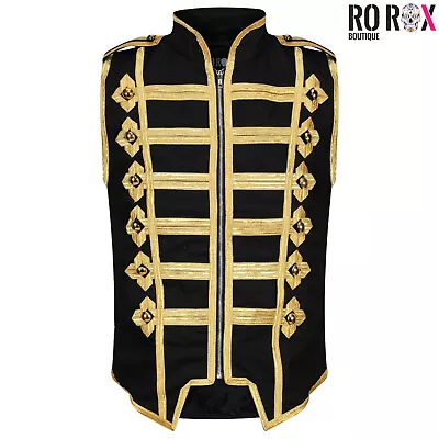 Men's Steampunk Parade Jacket - Sleeveless Military Marching Band Drummer Vest • $50.51