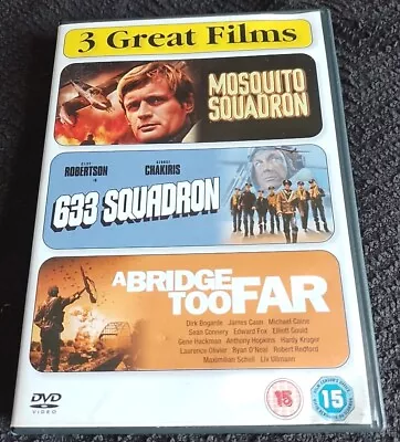 Mosquito Squadron / 633 Squadron / A Bridge Too Far DVD Sean Connery Ryan O Neal • £4.99