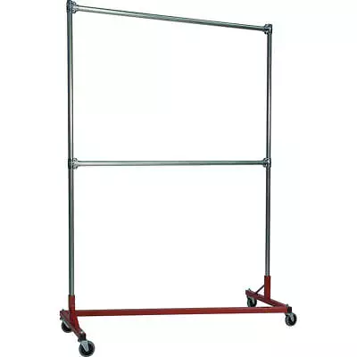 Z-rack Heavy Duty Clothes Rack 60  L X 84  Uprights Double Rail Red 260842r • $358.35