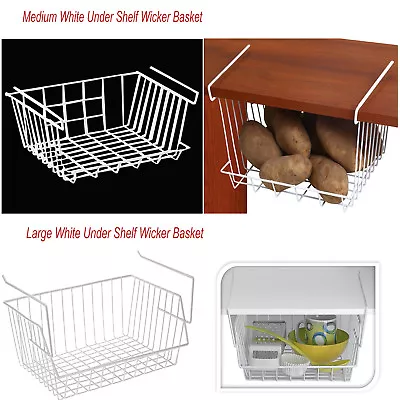 Under Shelf Storage Basket Rack Home Kitchen Hanging Wire Mesh Cabinet Organiser • £14.96