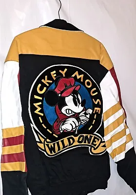 Mickey Mouse 'Wild One' Leather Jacket XL • $595