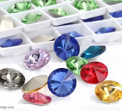 High Grade K9 Crystal Glass Rhinestones Rivoli Color Faceted Beads Jewelrys • $14.99