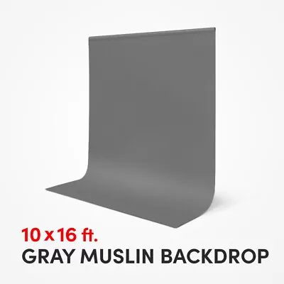 [1x] 10 X 16 Ft. Gray Muslin Backdrop Background For Photo Video Studio • $43.50