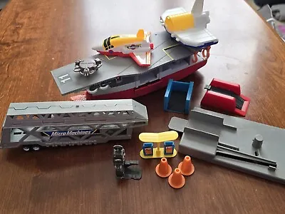 Lot (15) Vintage Micro Machines Toys AIRCRAFT CARRIER BOAT TRUCK SHUTTLES ROCKET • $29.99