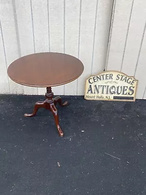 65196 Solid Mahogany Tilt Top Lamp Table Stand • $375