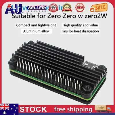 For Raspberry Pi Zero 2W Aluminum Shell Kit W/Vertical Pin Header (Black A) AU • $10.66