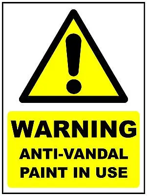 £5 • Buy 3 X QTY 145 X 110 MM WARNING ANTI VANDAL PAINT IN USE PRINTED STICKER