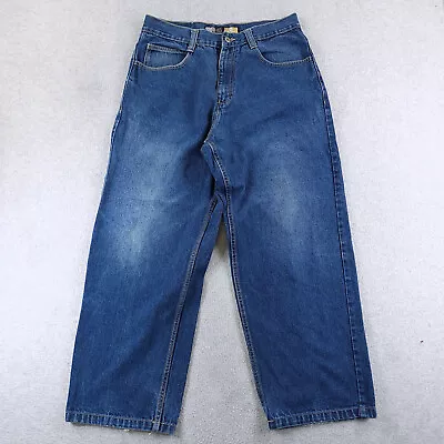 South Pole Jeans Mens 32X28 Blue Denim Loose Fit Baggy Medium Wash Faded Cotton • $42