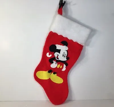 Vintage Disney Mickey Mouse Christmas Stocking~Felt 18” Appliqué ~CUTE • $9.99