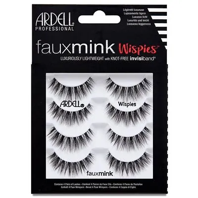 Ardell Faux Mink Eyelashes - Black Wispies Multipack - Knot Free Invisiband • £20.99