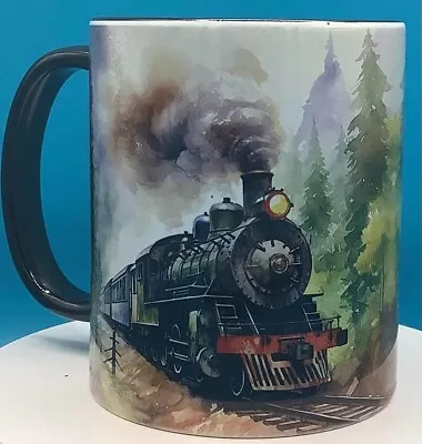 Personalised Stunning Steam Train Mug Cute Gift Animals Birthday Christmas • £9.99