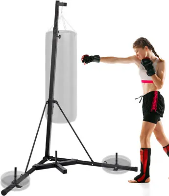 Heavy Punching Bag Stand Height Adjustable Steel Sandbag Rack Home Gym Fitness • $123.49