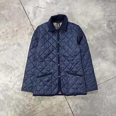 Lavenham Denham Diamond Quilted Jacket Small 36 England Navy • $49.99