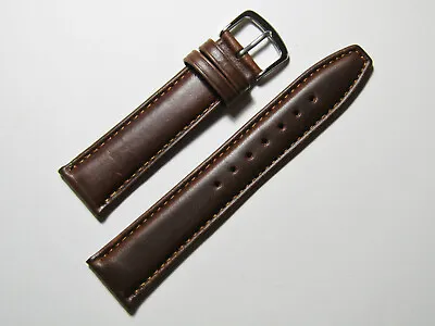 20mm Hadley-Roma MS881 Mens Brown Oil-Tan Smooth Padded Leather Watch Band Strap • $18.66