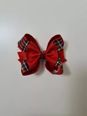 Girls Kids Hair Bows Hair Clips Aligator Clips Christmas School Bows • £5.50