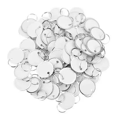 100 Pieces White Key Tags Metal Key Tags Round Paper Key Tags With Split Ring... • $12.22