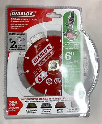 Diablo By Freud DMADS0600 6 In. Diamond Segmented Cut-Off Discs For Masonry • $25.95