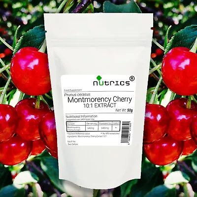 Nutrics® 10:1 MONTMORENCY CHERRY EXTRACT TART CHERRY 50g Powder • £17.99