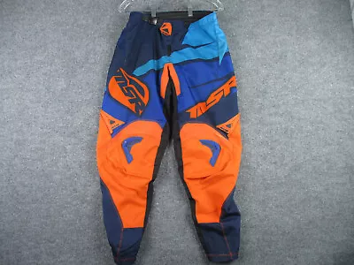 MSR Motocross Pants Adult Size 32 Orange Blue Axxis Dirt Bike Mens *Flaws • $19.25