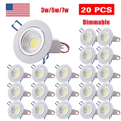 20PCS COB Downlight LED Recessed Ceiling Light Spotlight Dimmable Lamp 3W/5W/7W • $39.99