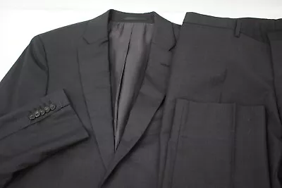 HUGO BOSS Suit Mens 40R 34x31 Howard2 Court3 Tailored Super 160 Virgin Wool Gray • $120.14