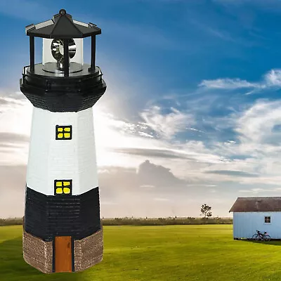 Rotating Led Solar Powered Bulb Large Garden Lighthouse Ornament Patio Light • £1115.89