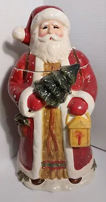 VTG Susan Winget Certified Intl Victorian Santa Cookie Jar Holding Tree Lantern • $24.99