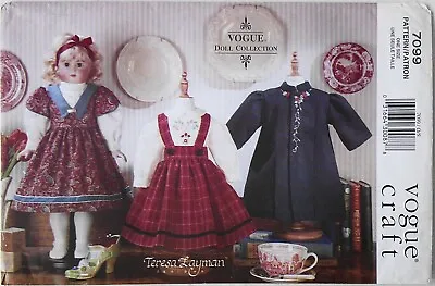 Vogue 7099 Teresa Layman 18  Doll Heirloom Doll Clothes Sewing Pattern • $9.99